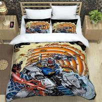 3D Printed Cartoon Gundam 2/3Piece Bedding Set: Duvet cover set suitable for adult boys and girls bedroom décor, children's gift 135x200cm