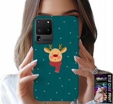Etui Do Samsung Galaxy S20 Ultra - Renifer Na Zielonym Tle Świąteczne Wzory