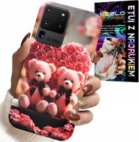 Etui Do Samsung Galaxy S20 Ultra - Rodzinka Różanych Misiów Serce + Folia