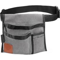 Thickened Canvas Tool Fanny Pack Multifunctional Apron Garden Storage Woodworking Electrician Hardware Bag juoda pilka spalva