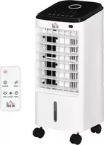 "HOMCOM" mini oro kondicionierius "3-in-1", oro drėkintuvas, nešiojamas oro aušintuvas, 3 lygių ventiliatorius, 60° osciliacija, laikmatis, nuotolinio valdymo pultas