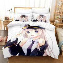 Fashion Anime - Azur Lane Comfortable Duvet Quilt Cover Pillowcase Bedding Set Children Bedroom Decoration Home Textile 135x200cm