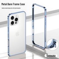 iPhone 16e Clamshell Metal Frame Case with Heat Dissipation iPhone 16E tolima mėlyna viršūnės spalva