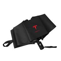Car Logo Business Umbrella Windproof Automatic Threefolding Umbrella Valve Cap for Tesla Model 3 Y S X Roadster Car Accessories (as the picture,For Teslas)