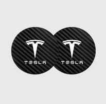 Alfombrillas para tazas de agua con logotipo de coche, alfombrillas de cuero con reducción de ruido para Tesla Model 3 Y S X C