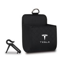 For Tesla Model 3 S X Model Y Roadster Invader Mod P100D 1pcs Car Air Outlet Storage Bag Hanging Leather Organizer Box Valve Cap For Tesla