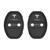 2/4pcs Car Silicone Door Lock Protective Cover Anti-Collision Protective Sticker For Tesla Model 3 Model S X Y Roadster SpaceX