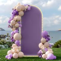 Wedding Arch Cover Pink Spandex with Lights U Top Backdrop Stand for Photographic Background Birthday Party Decoration 05x1.2meter