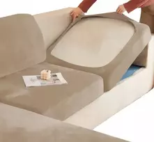 Tamprus sofos sėdimosios dalies užvalkalas smėlio kapučino spalvos, 65–95 cm