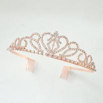 European and American cross-border water-drop diamond tiara headpiece for brides, elegant princess alloy hairpin hair accessory,