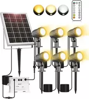 CLY saulės energijos reflektorius su nuotolinio valdymo pultu, IP66, 6000 mAh, 6 W, lauko apšvietimas