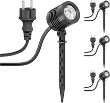 Ledscomde ledscom LED lauko reflektoriai su smaigaliu, IP65, 4,3 W, 340 lm, šilta balta, 4 vnt., LC-L-157-WW-x4