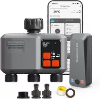 johgee Wi‑Fi automatinis laistymo programatorius su 3 išėjimais, RF 300 m, suderinamas su Alexa ir Smart Life