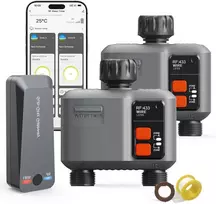 johgee išmanusis sodo laistymo valdiklis su Wi‑Fi, 2 išėjimai, RF 300 m, suderinamas su Alexa ir Smart Life, HCT-636G