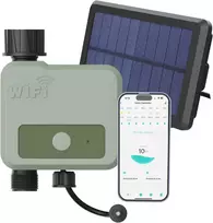 MMOBIEL išmanusis Wi‑Fi laistymo programatorius, saulės ir USB maitinimas, IP54, 30 m nuotolis