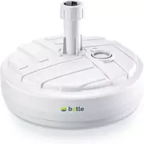 Botle apvalus baltas skėčio stovas iš plastiko, tinkamas 24–30 mm skersmens kotams, užpildomas