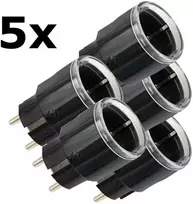 5x Shelly Plug S Gen3 Matter juodas Bundle - kleiner smarter Stecker mit Bluetooth-Konnektivität und Leistungsmessung / Unterstützt bis zu 12 A 2500