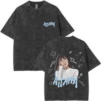 Harajuku Vintage Hip Hop Clothing  Washed Vintage Singer Aitana Logo Graphic T Shirts CUARTO AZUL Tour Tshirt Fashion Tshirts S