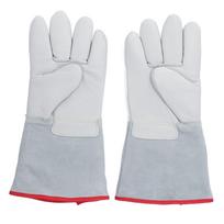 1 Pair Antifreeze Gloves Thickened Leather Low Temperature Protective Gloves For Liquid Nitrogen Dry Ice Handling 31cm šviesiai pilka spalva