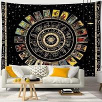 tapestry mandala tarot star plate 75x100 juoda