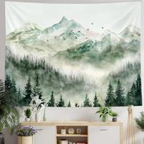 Kanui Tapestry Mountain Nature Landscape 75x100 juoda