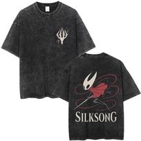 Game Hollow Knight Vintage Washed Tshirt Men Women Clothing Fashion Casual Cotton Tshirts Unisex Oversized Crewneck T Shirts S
