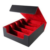 Trading Card Storage Box Magnetic Closure 4-Row Deck Case Large Capacity Card Deck Box for PTCG TCG Sports Cards raudona