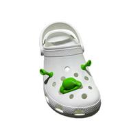 3pcs/set Cartoon Shrek nose ears For Crocs Charms Shoe Charms Decoration DIY Shoe Decoration Charms Party Kids Gifts žalia
