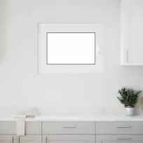 Požeminio lango RISOR 80 x 60 cm PVC ir stiklas Balta