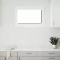Požeminio lango RISOR 90 x 60 cm PVC ir stiklas Balta
