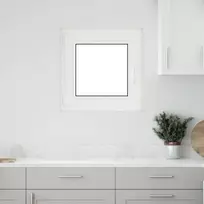 Požeminio lango RISOR 60 x 60 cm PVC ir stiklas Balta