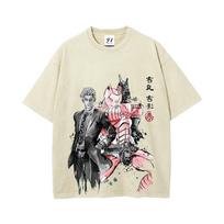 Anime JoJo's Bizarre Adventure T Shirt Anime Vintage Y2k Washed T-shirt Summer Short Sleeve Pure Cotton Tees Tops Men Clothing S