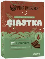 Šunų skanėstas - PAKA ZWIERZAKA Elnių mėsa su žaliaja arbata šunų skanėstai 200g