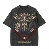 Mob Psycho  Anime Tshirt For Men Clothing Summer Short Sleeve Cotton Tee Shirt Harajuku Vintage Washed Oversized Tshirts M