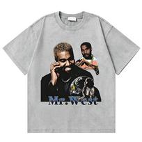 Washed Vintage Rapper Kanye West Graphic Tshirts Mens Summer Ocollar Tshirt Men Hip Hop Fashion Oversized T Shirt Streetwear S