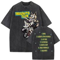 Tus Padres Se Van De Gira Lucho Rk La Pantera Ta Facil Fassssilito Tour T Shirts Mens Women Vintage Washed Short Sleeve Tshirt S