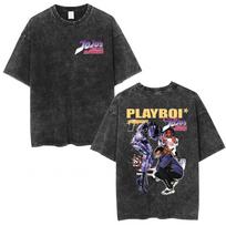 Anime Jojo Bizarre Adventure STEEL BALL RUN Diego Brando Vintage Washed T Shirt Men Women Cotton Casual Short Sleeves Tshirt S