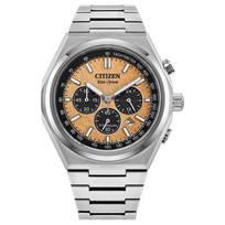 CITIZEN 100 meters waterproof, solar Quartz, super titanium strap, , 42.5mm men's watch, orange dial CA4610-85Z mėlyna