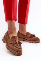 Zazoo 3469 Suede moteriški mokasinai su kutais, rudos spalvos