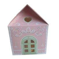 3D Pop Up Christmas Wonderland Cottage Gift Box Paper Multipurpose Treat Boxes Cookie Candy Packaging Box Christmas Decorations 14x16cm rožinė
