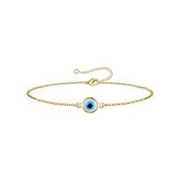 Classic Turkish Blue Evil Eyes Link Chain Bracelets For Women Men Simple Stainless Steel Resin Demon Eye Bracelet Lucky Jewelry