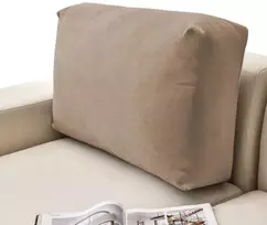 Veliūrinis sofos atlošo pagalvės užvalkalas, smėlio kapučino spalvos, 40–80 cm