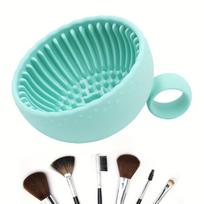 1PC Silicone Makeup Brush Cleaning Pad, Odorless Scrubber Bowl for Face Eye Blush Eyebrow Brushes, Portable Cosmetic Cleaner juoda