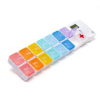 7-Day Pillbox With Smart Timer Reminder And 14 Large Compartments