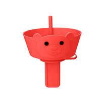 Silicone Ice Cream Holder and Popsicle Stand Two in One Reusable Drip Catcher for Kids and Adults with Cute Animal Design for Home Use One Size raudona