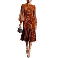 Sweater Dress for Women Elegant Embroidered Winter Dresses for Women Long Sleeve Holiday Dresses for Women Cocktail Dresses for Women L šafranas