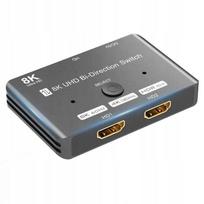 Rozdzielacz Sygnału Hdmi 2.1 Splitter Switch 4K 8K 2 Porty Aktywny 1X2