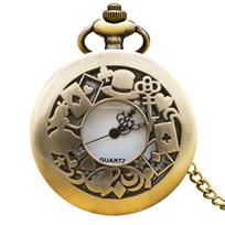 Vintage Style Quartz Pocket Watch Pendant with Guitar Owl Key Design Creative Hanging Watch Suitable for Students and General Use One Size geltona