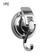 Punching Polished Easy to Install Suction Cup Hooks Bathroom Shower Chrome-Plated Organization 1PC sidabras