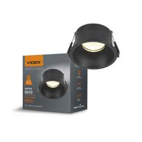 Oprawa Wpuszczana Ruchoma Czarna Okrągła Halogen Gu10 Spotlight Videx